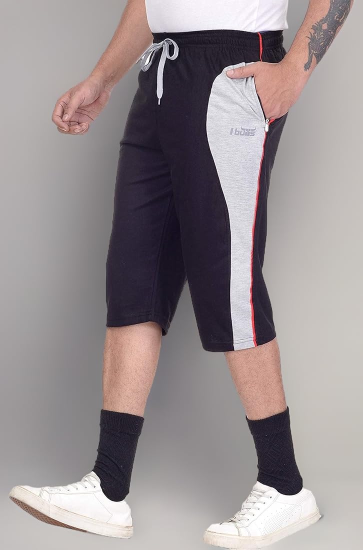 V D Sales, Designer Black 3/4 Track Pant/Bermuda/Three Quarter